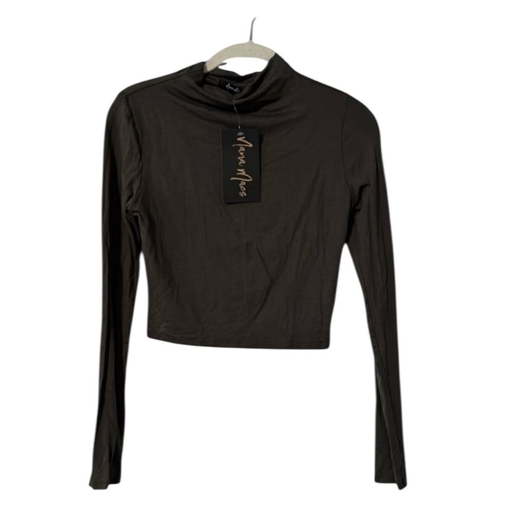 Nanamacs any day now cropped turtle neck top (military olive) NWT